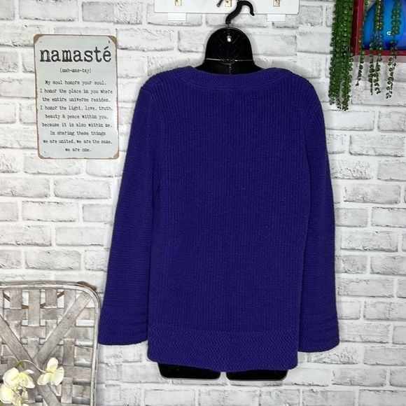 Style & Co Grape Bell Sleeve Thick Knit Sweater Size Medium - Picture 4 of 8